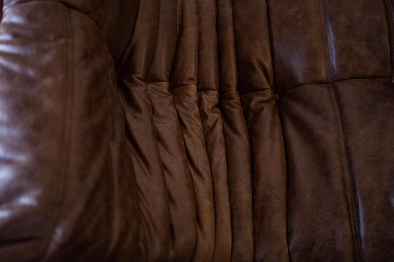 Togo Sofa 3-Sitzer Pull-Up-Leder Walnussbraun 5
