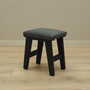 Vintage stool textile wood grey 1980s 1