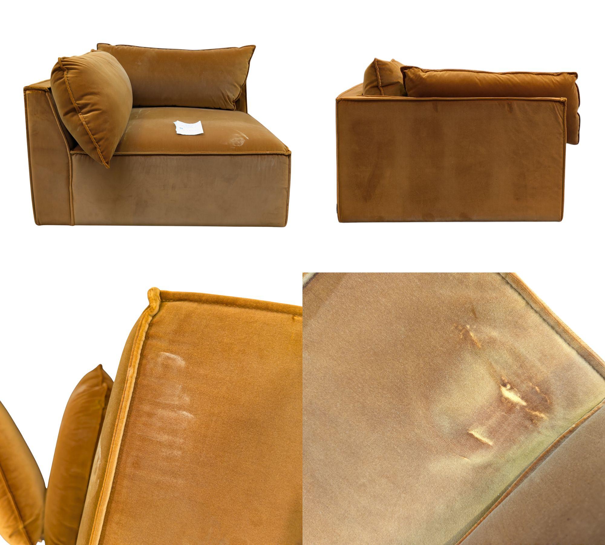 Daphne 1-Sitzer Eckmodul Links Velour Matt Amber 6