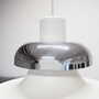 Vintage pendant lamp metal white 1970s 4
