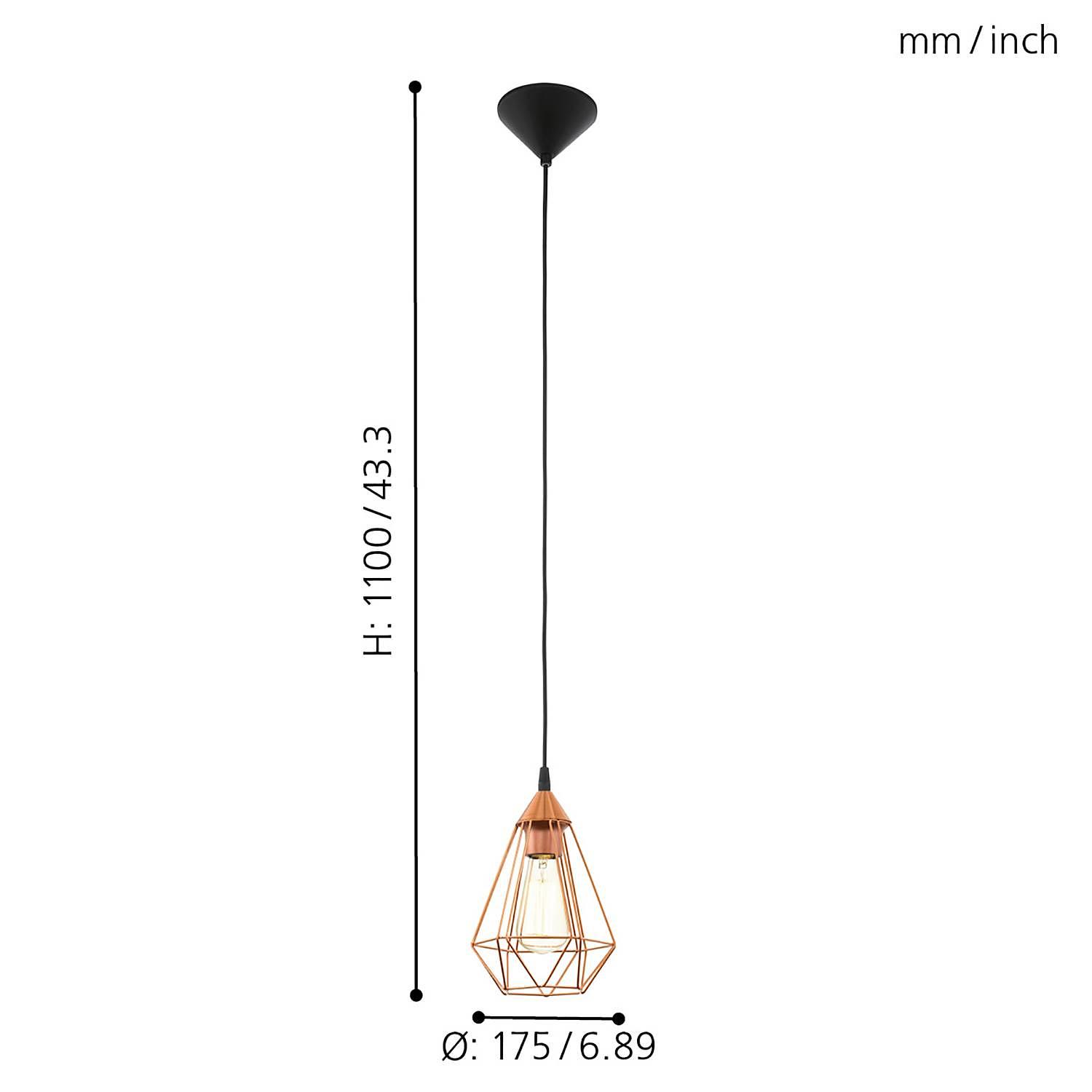Tarbes II Pendant Lamp 1-Light Copper 3