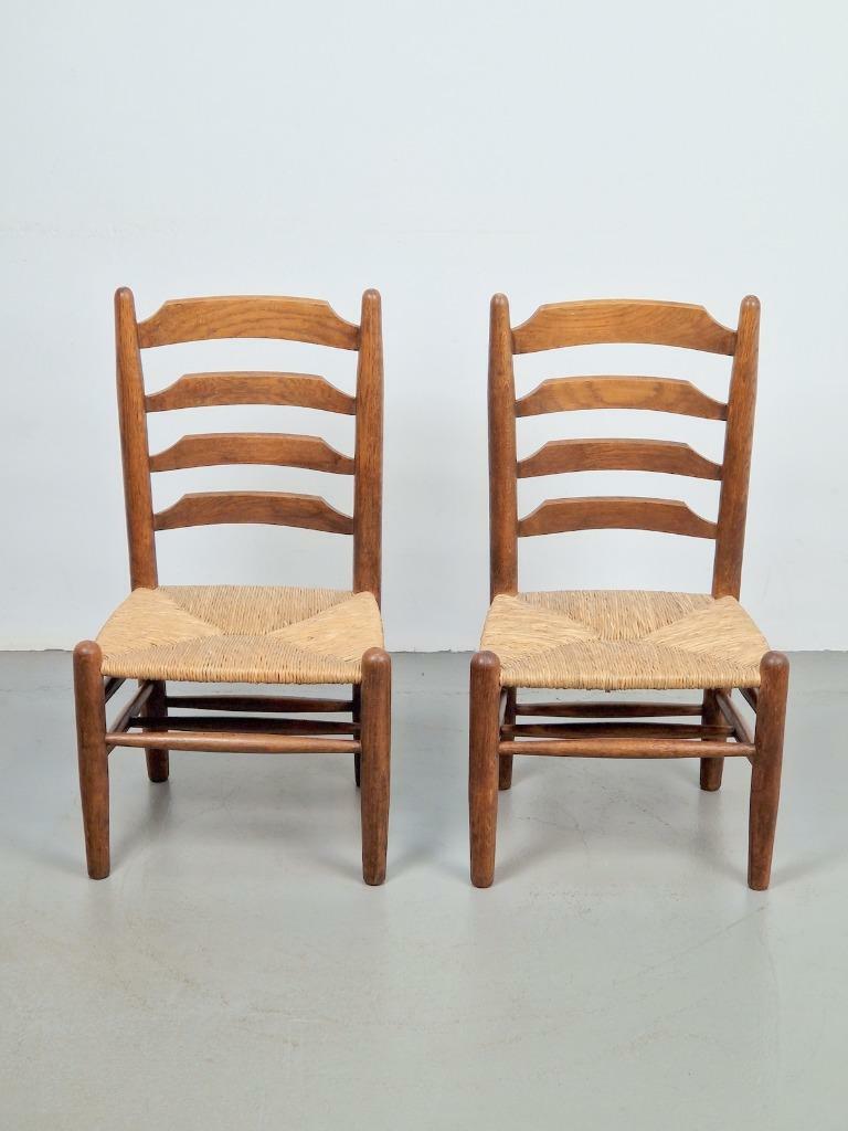 2x Vintage Stühle Holz Braun 1960er Jahre 1