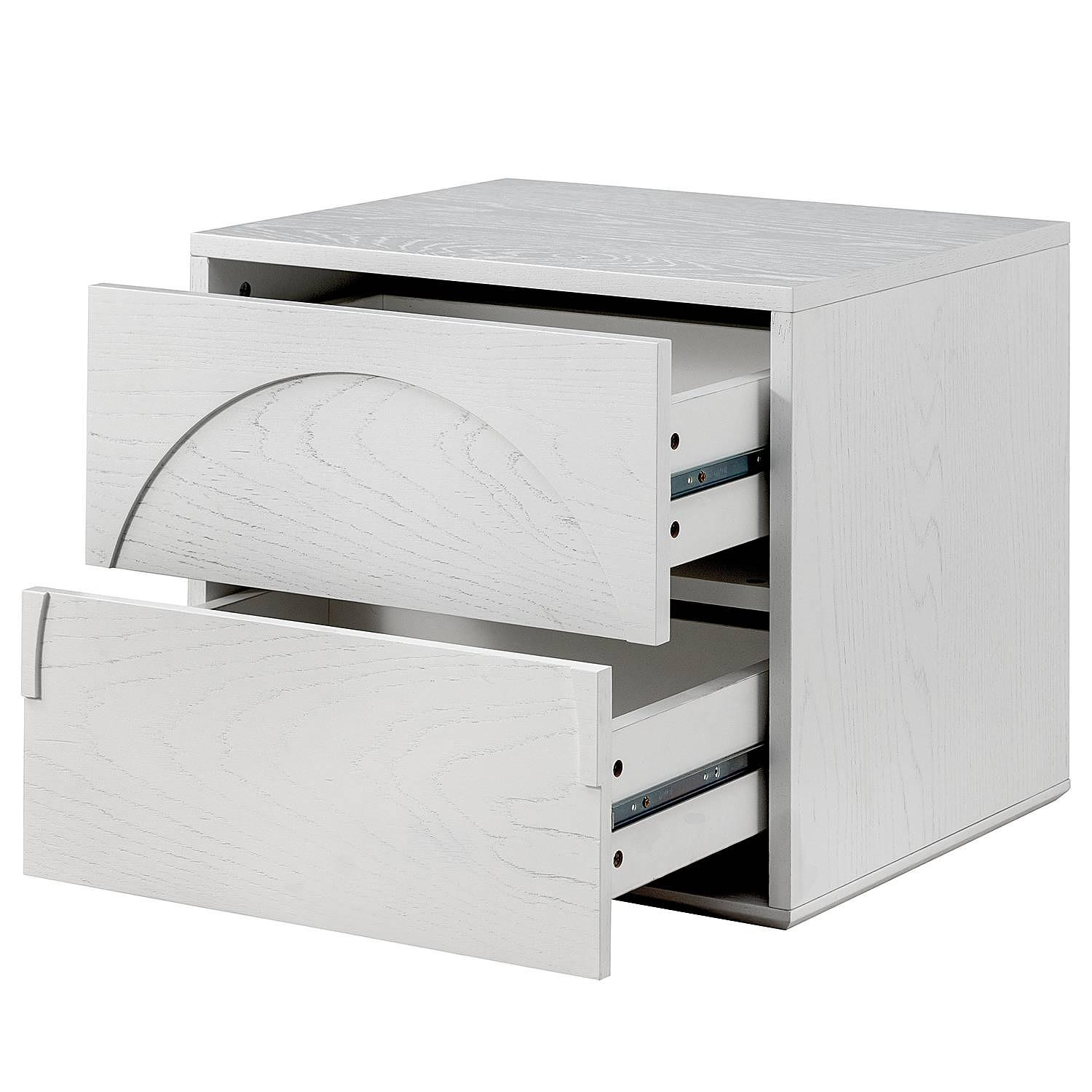 Nightstand Yolmeh Real wood veneer White 1