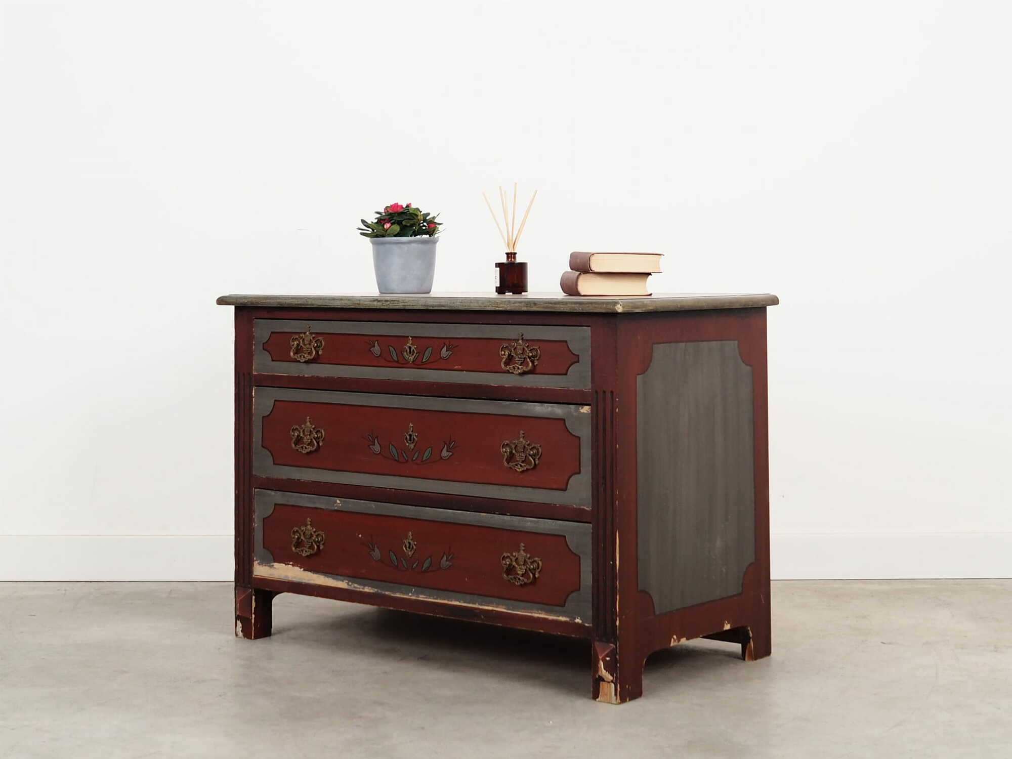 Vintage chest of drawers Pine wood Brown 1950s 2