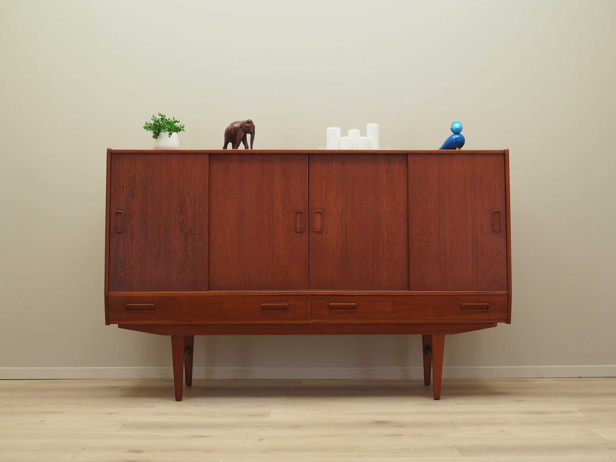 Highboard Teakholz Braun 1960er Jahre 1