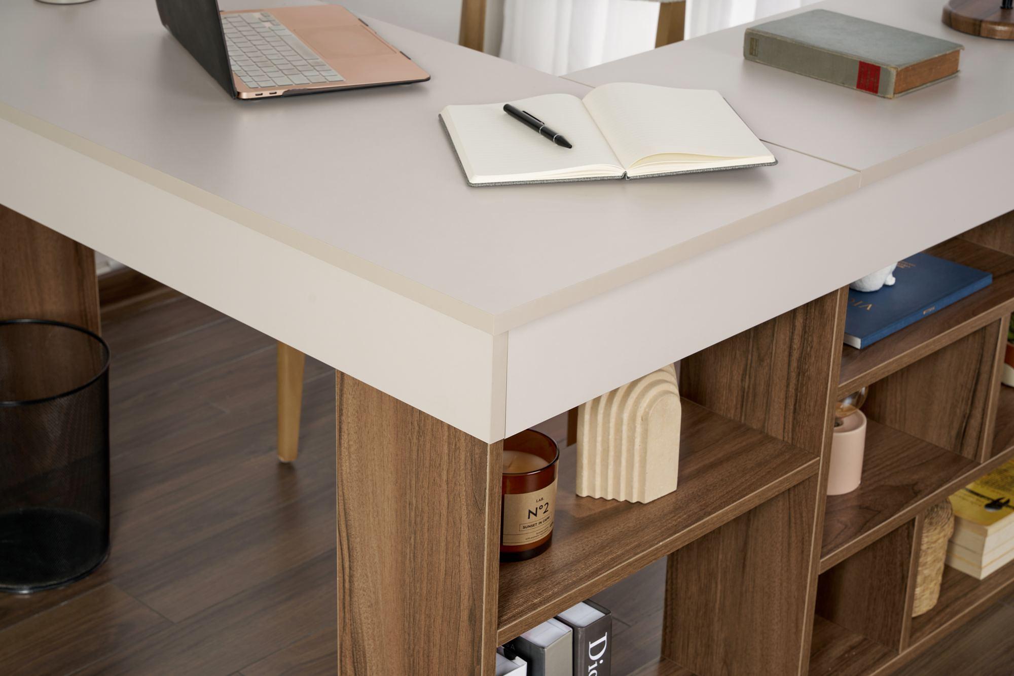 Vesper Schreibtisch Walnuss-Optik Beige 5