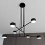 Pendant light 6-bulb steel black 1