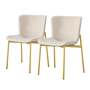 2x Dining chair velvet iron cream 0