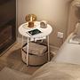 Beistelltisch Ponoka mit Steckdose Weiß Beige 3