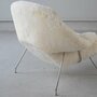 Vintage Eero Saarinen Womb Chair & Ottoman Textil Stahl Weiß 5