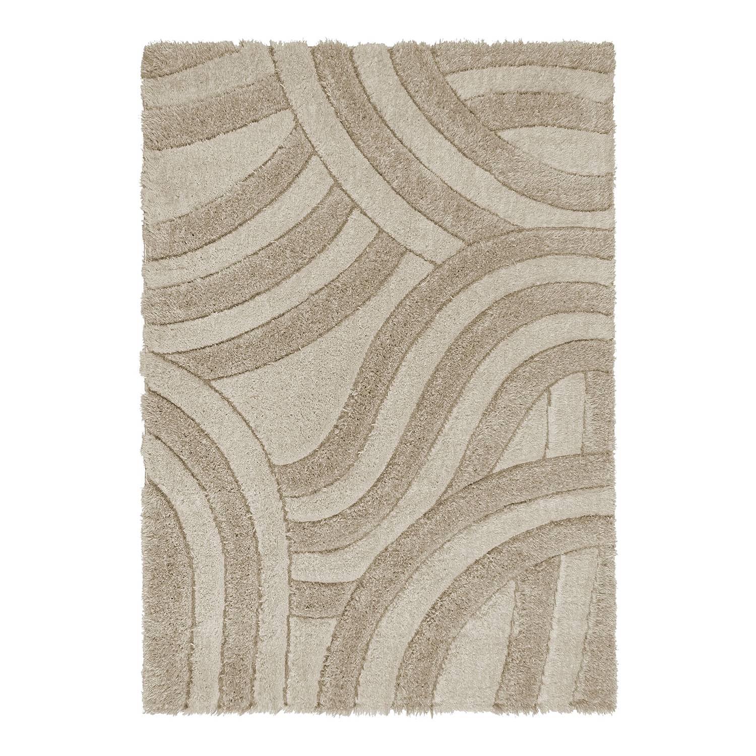 Velvet Carved Hochflorteppich Beige 80 x 150 cm 1