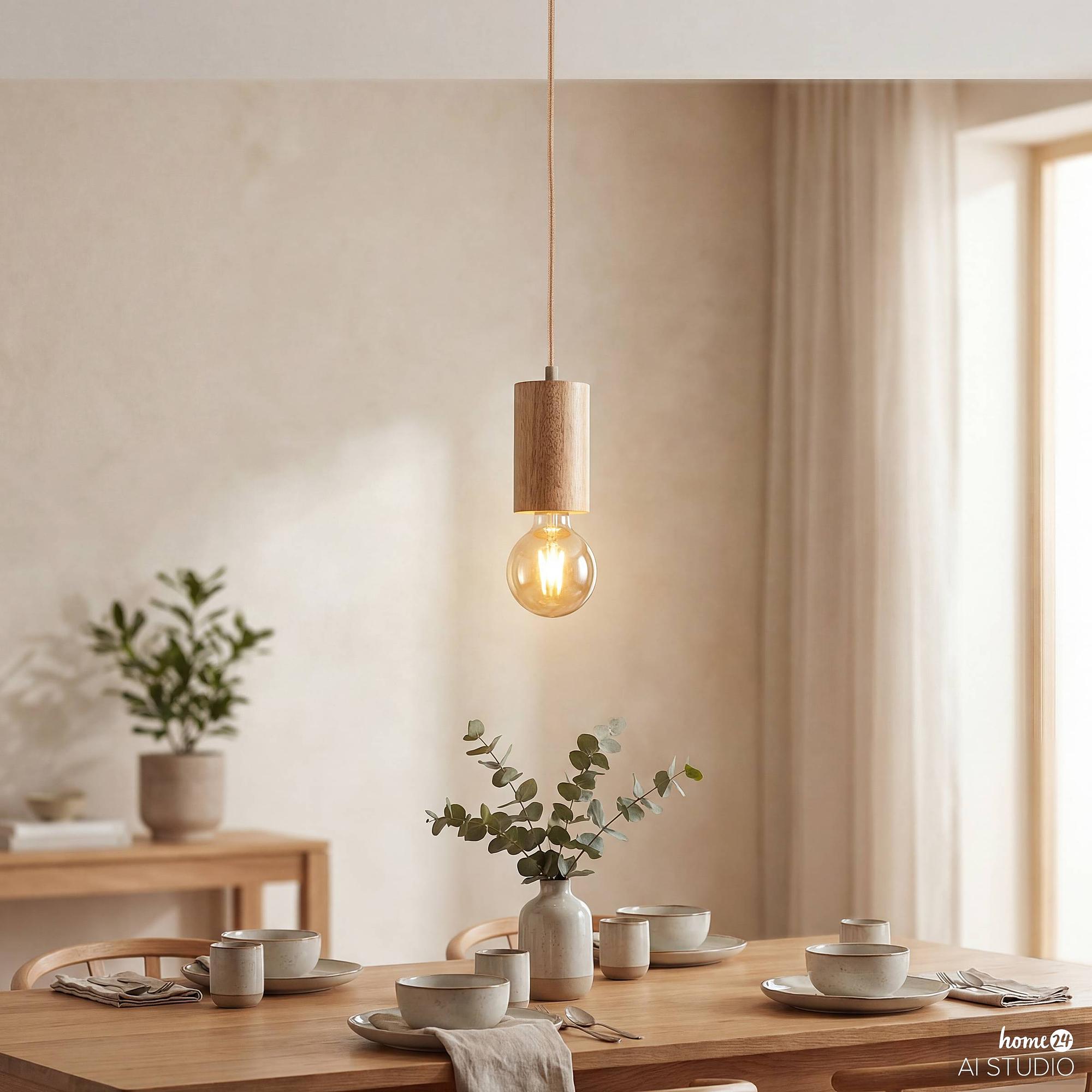 Eluno Pendelleuchte Kiefer Massiv Eisen 1-flammig 3