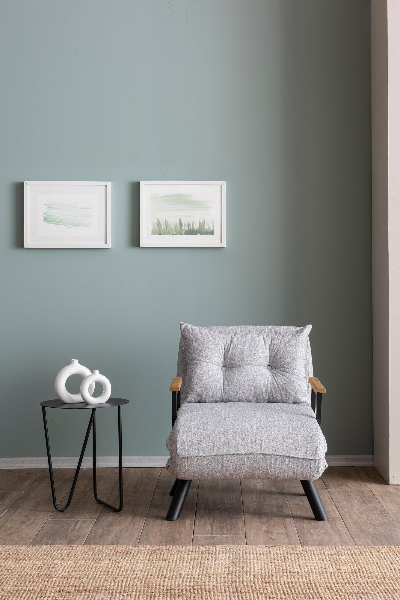 Sando Sleeper Armchair Bouclé Grey 1