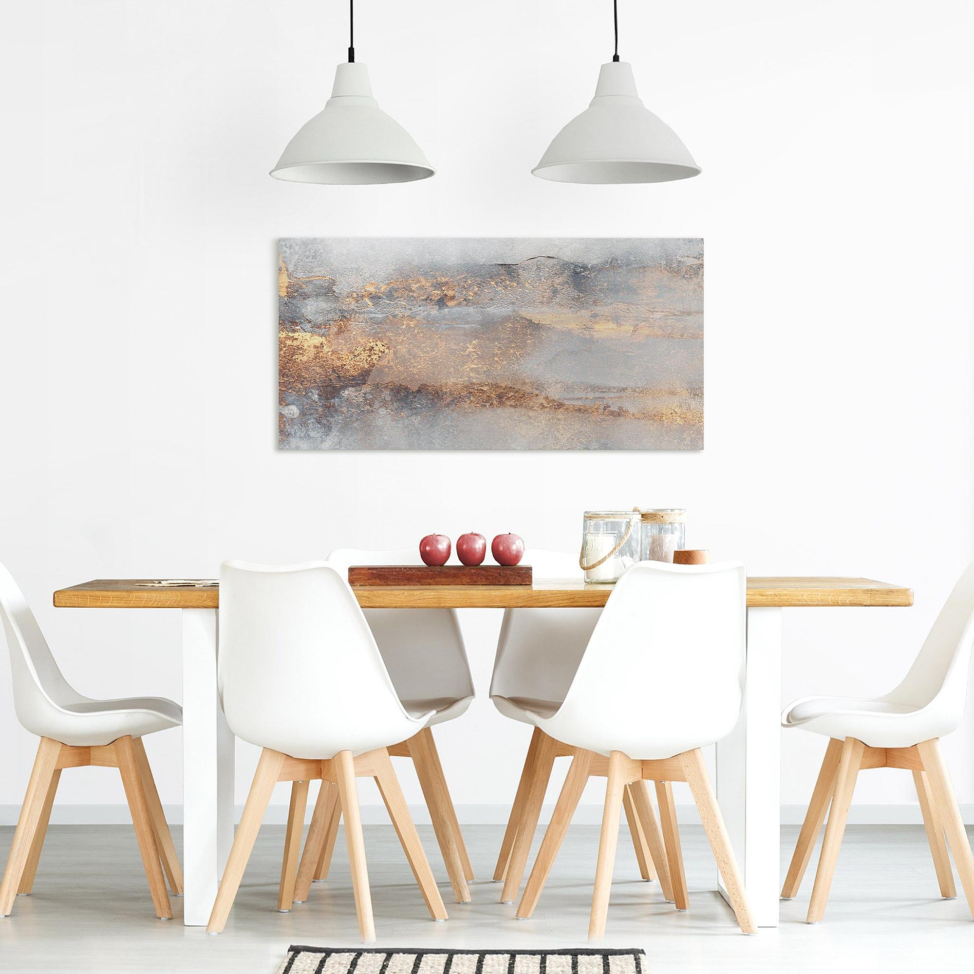 Nebel Leinwandbild Canvas Fichte Mehrfarbig 120x60cm 3