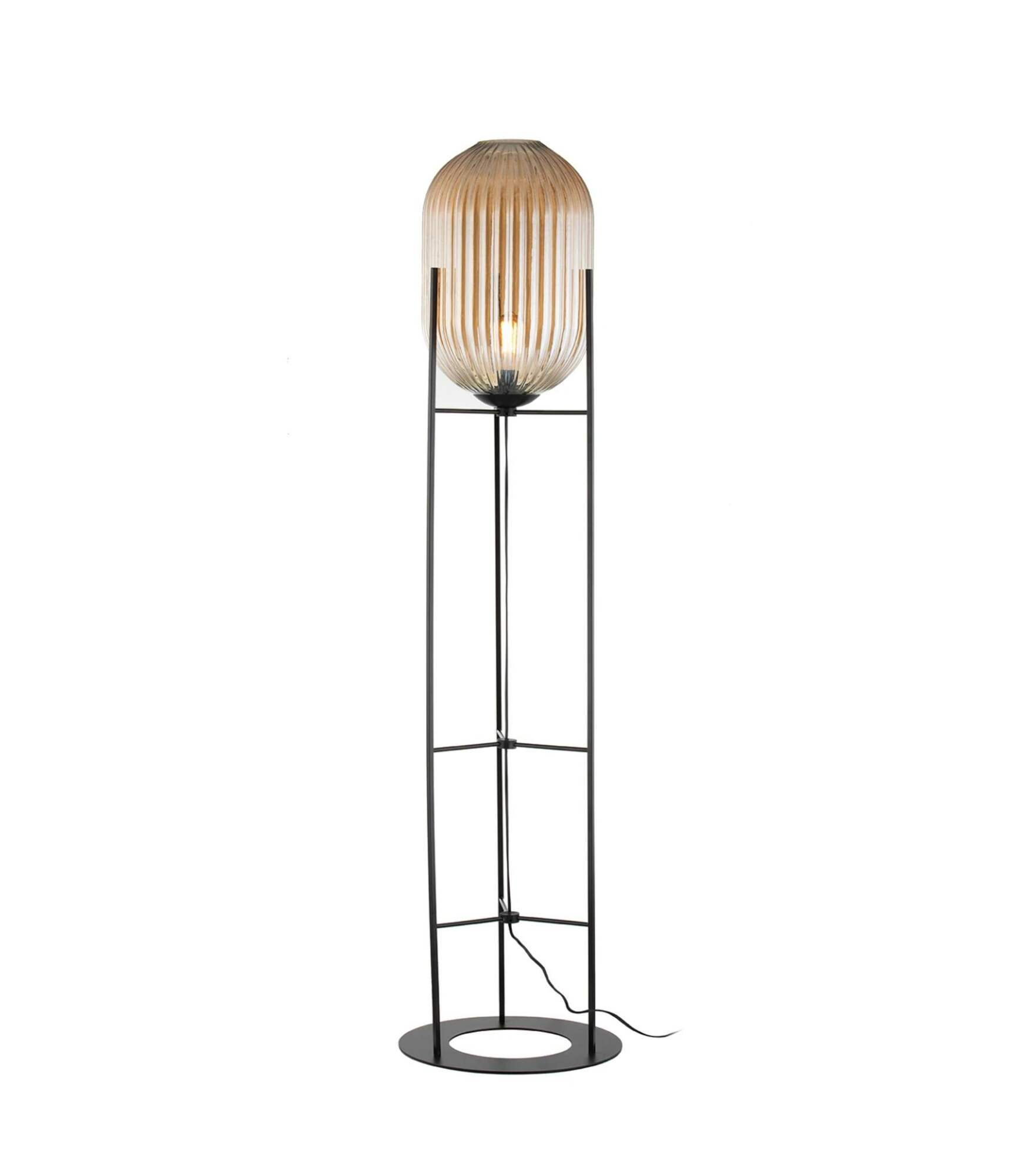 Stehlampe 1-flammig Glas Metall 0