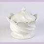 Vintage lidded jar ceramic white 1980s 4