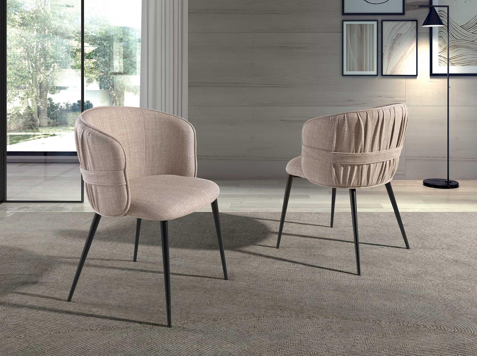 Dining chair textile beige 2