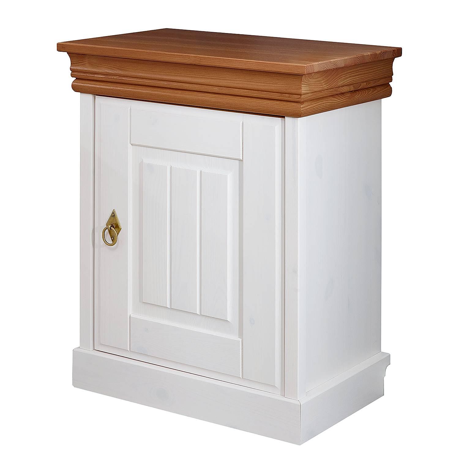 Nightstand Noret Pine Solid White Honey 0