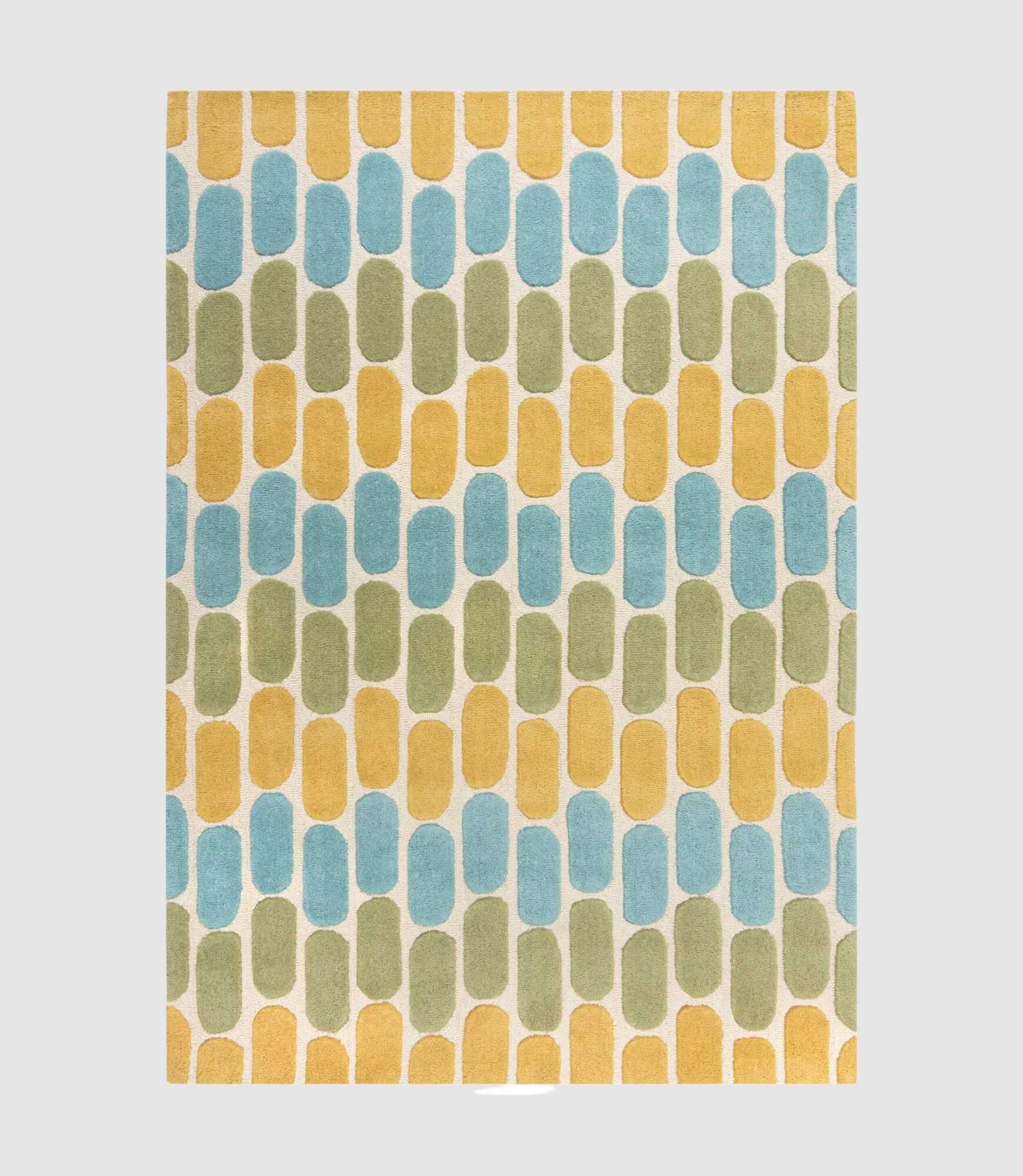 Wollteppich Fossil Grün 120 x 170 cm 1