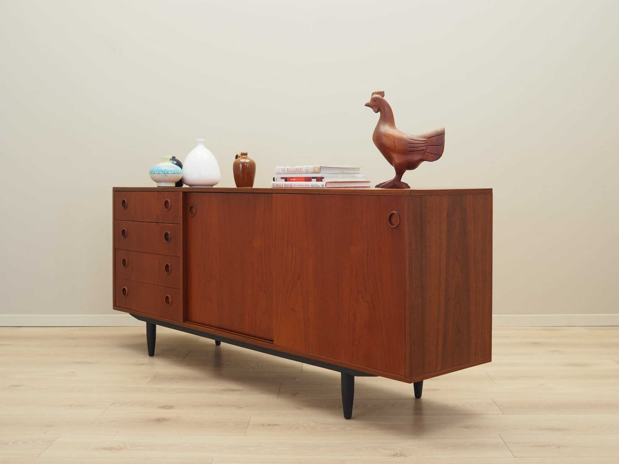 Vintage Sideboard Teakholz Braun 1970er Jahre 3