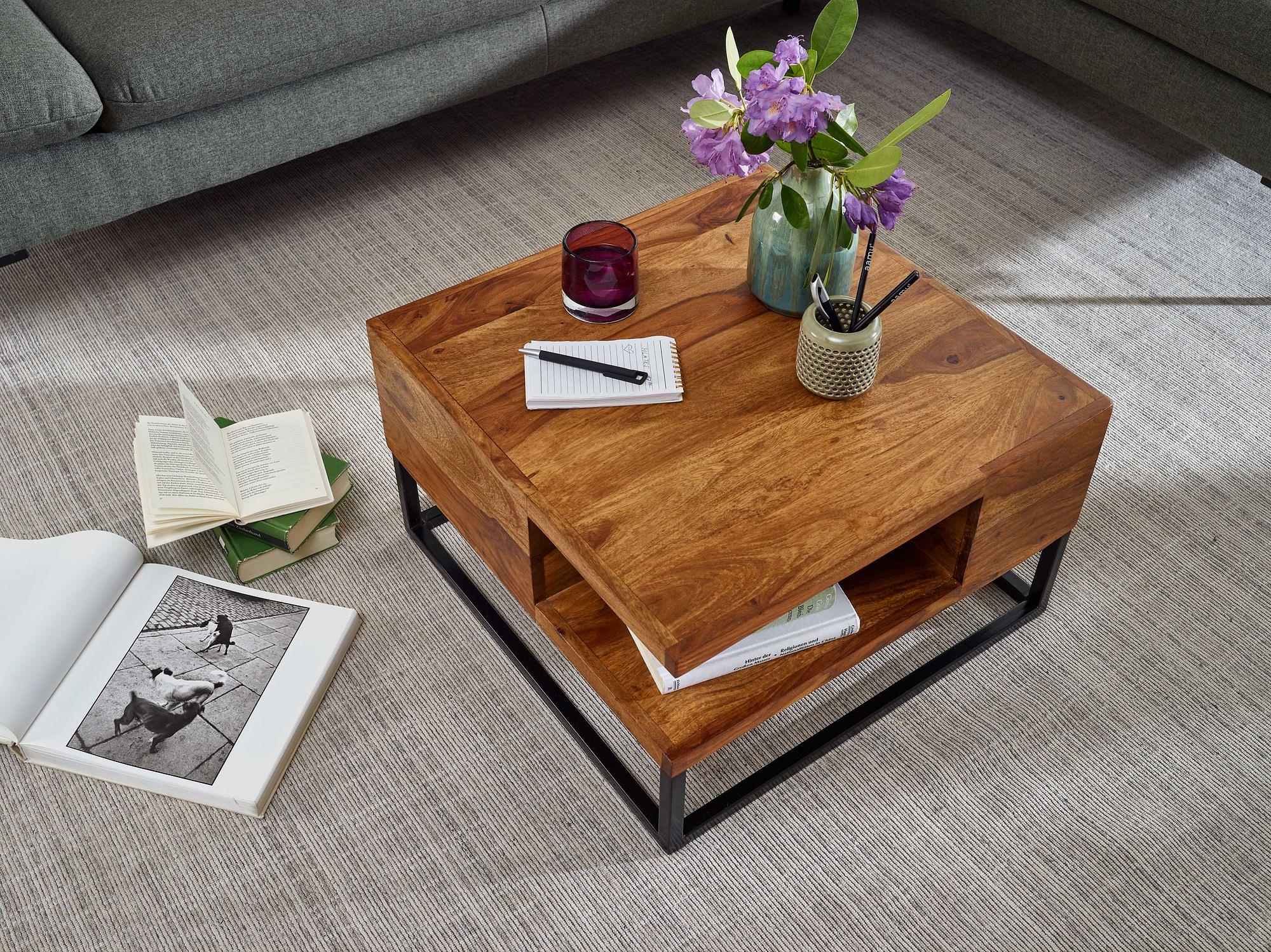 Klenz Coffee table Sheesham stainless steel 3