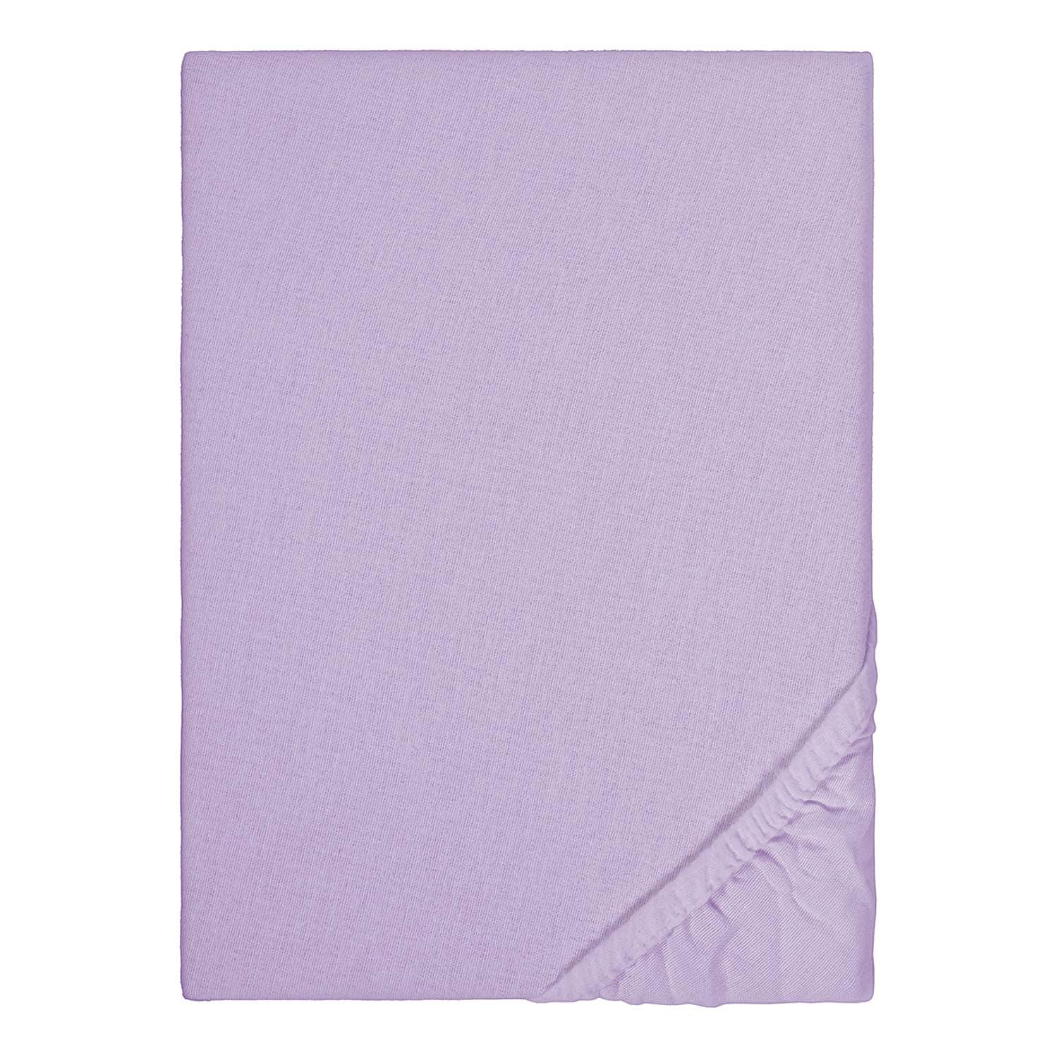 Feinbiber Spannbetttuch Baumwolle Flieder 140-160 x 200 cm 0