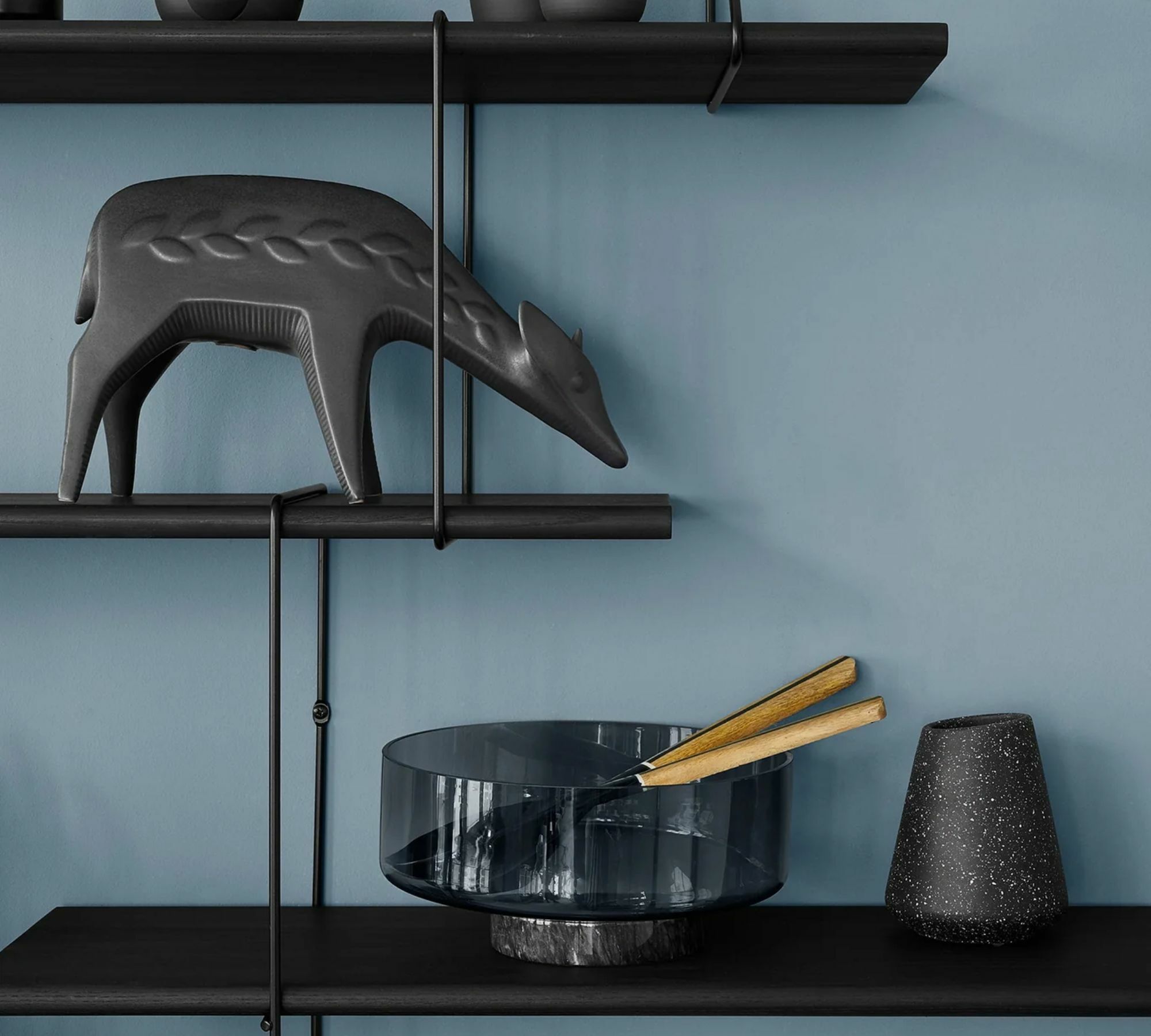 Link Duo Scaffale a parete Legno Acciaio Nero 3