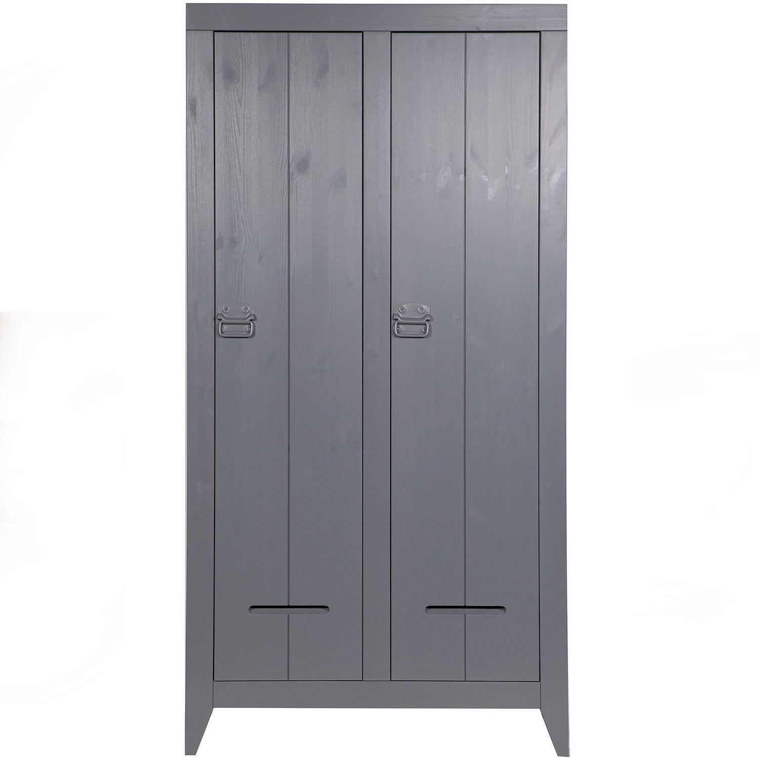 Schrank Holz Stahlgrau 3