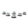 Espresso cup set Porcelain Silver White 1980s 0