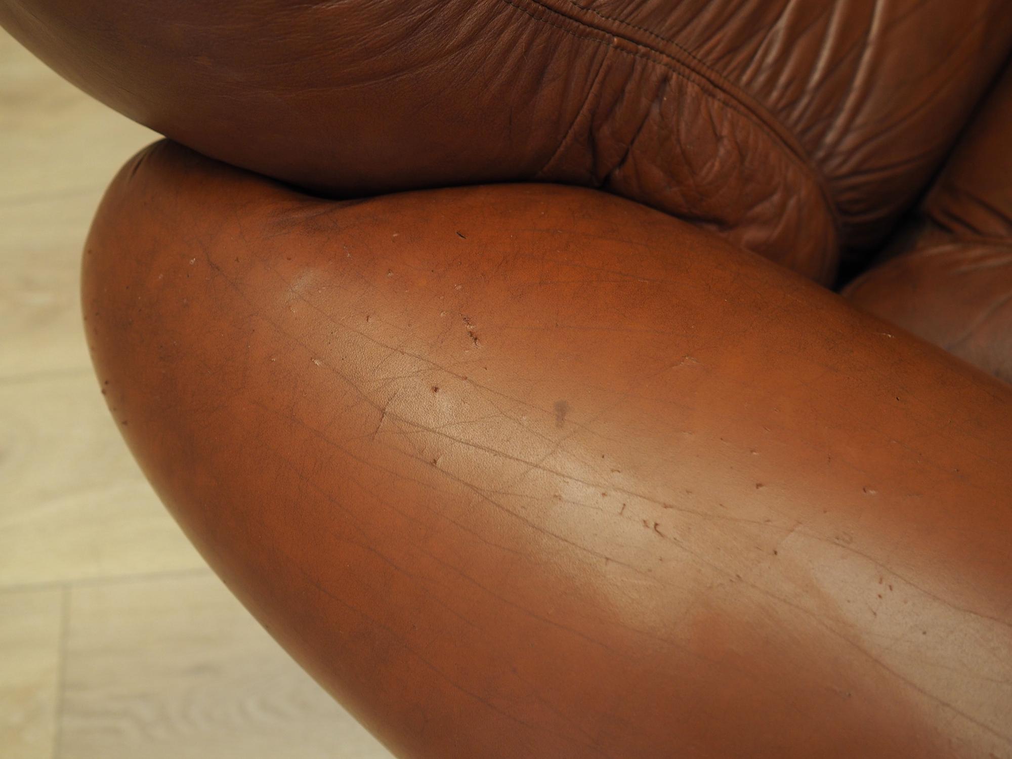 Armchair Leather Brown 1970s 12