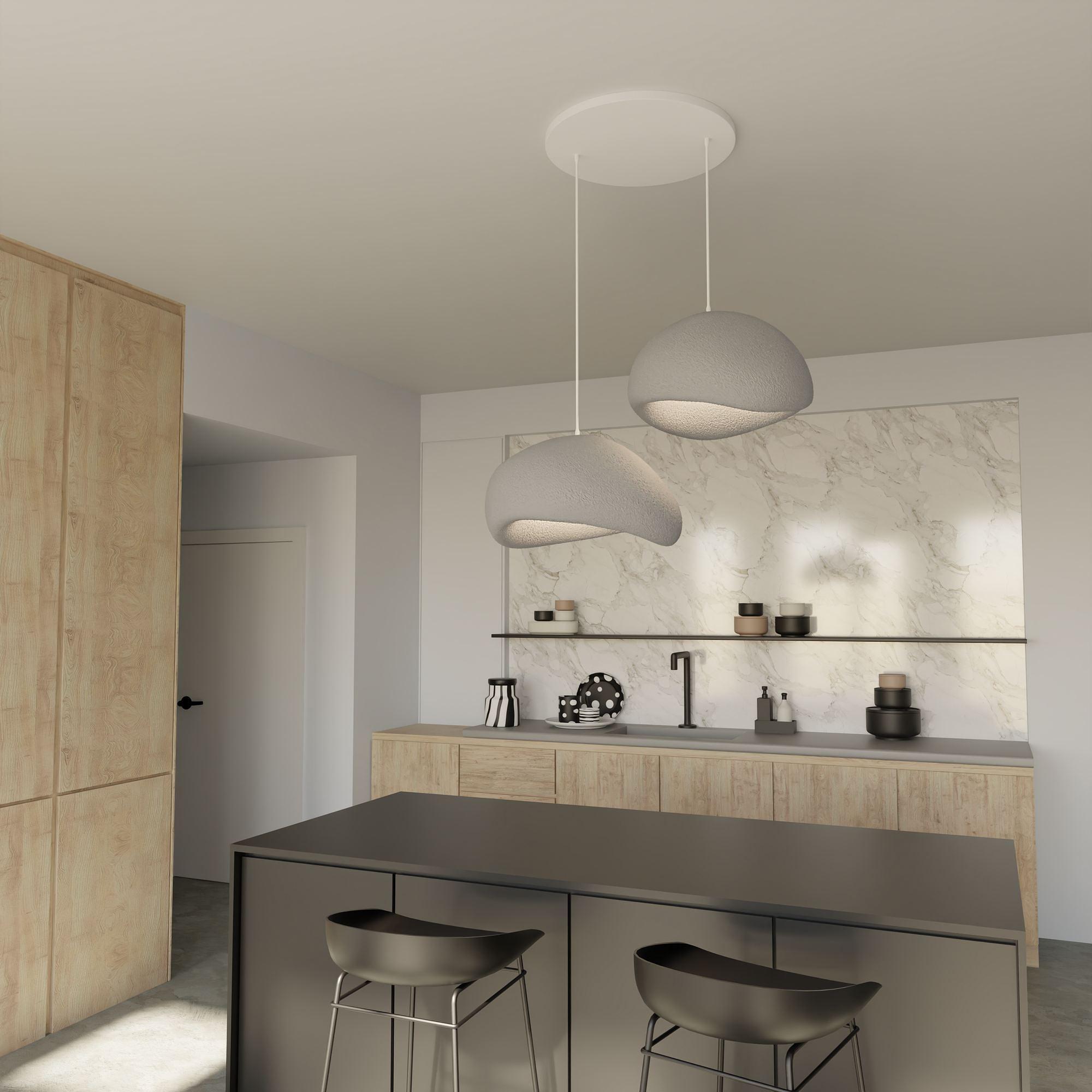 2-Flammig Wabi Sabi Grainbeams Pendelleuchte Beton Grau 3