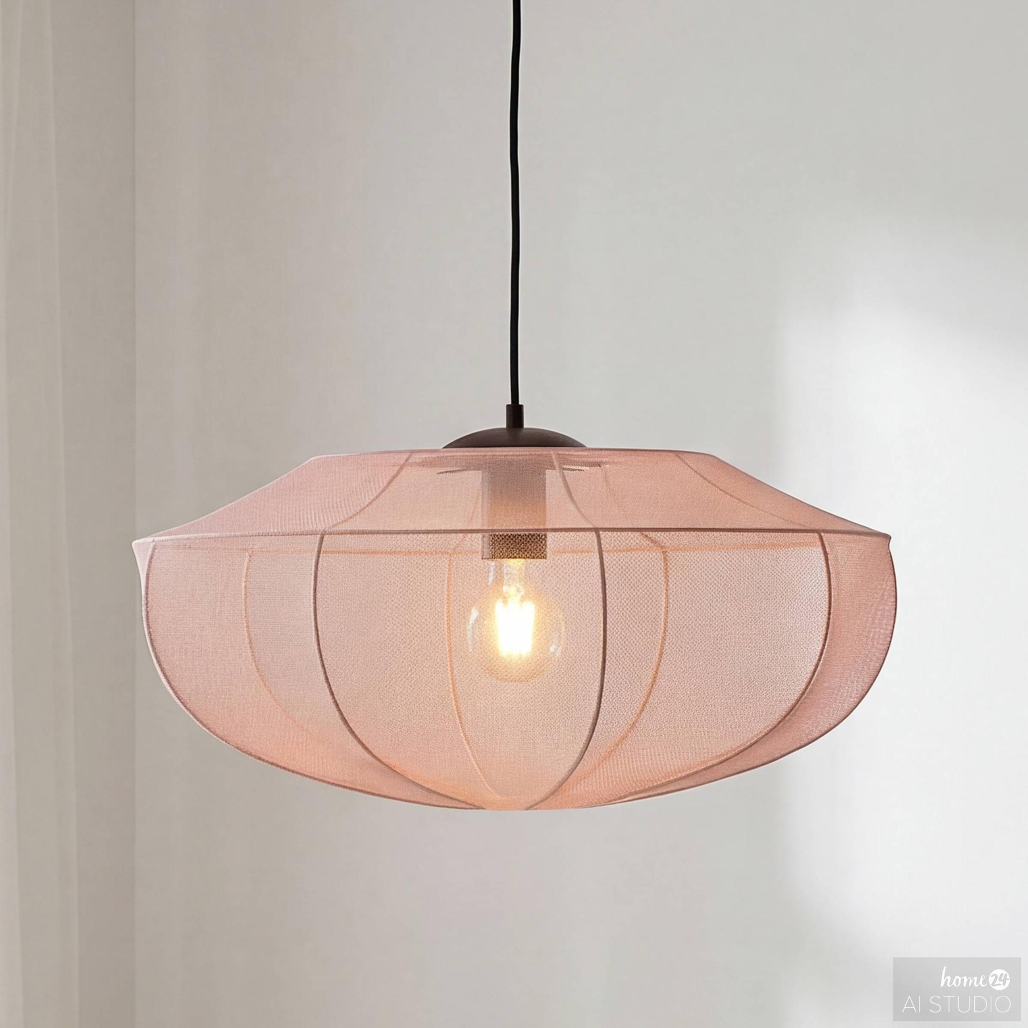 Pendant light Ciren 1-light mixed fabric iron pink 1