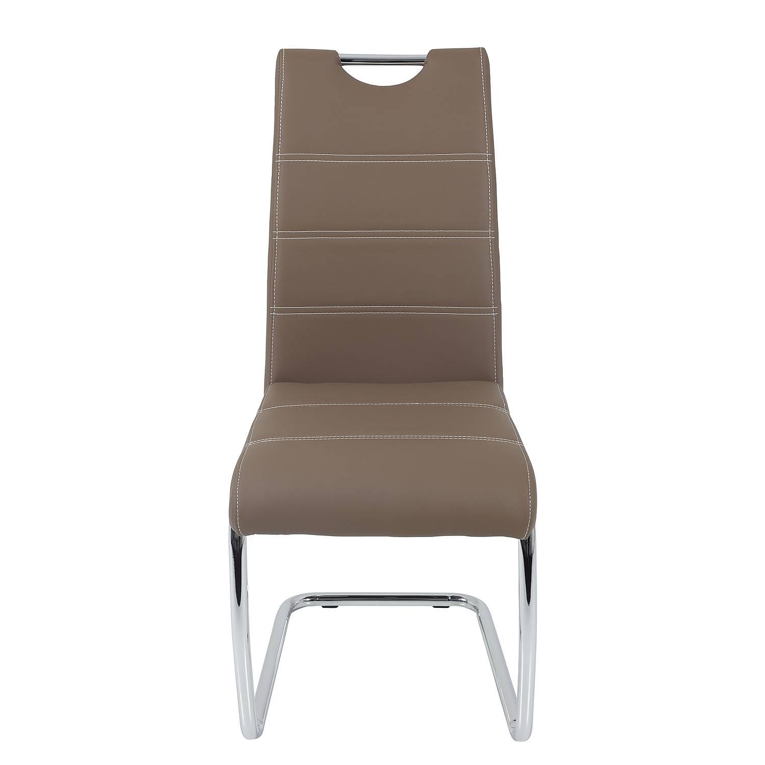 La Paz Cantilever Chair Set of 2 Faux Leather Brown 3