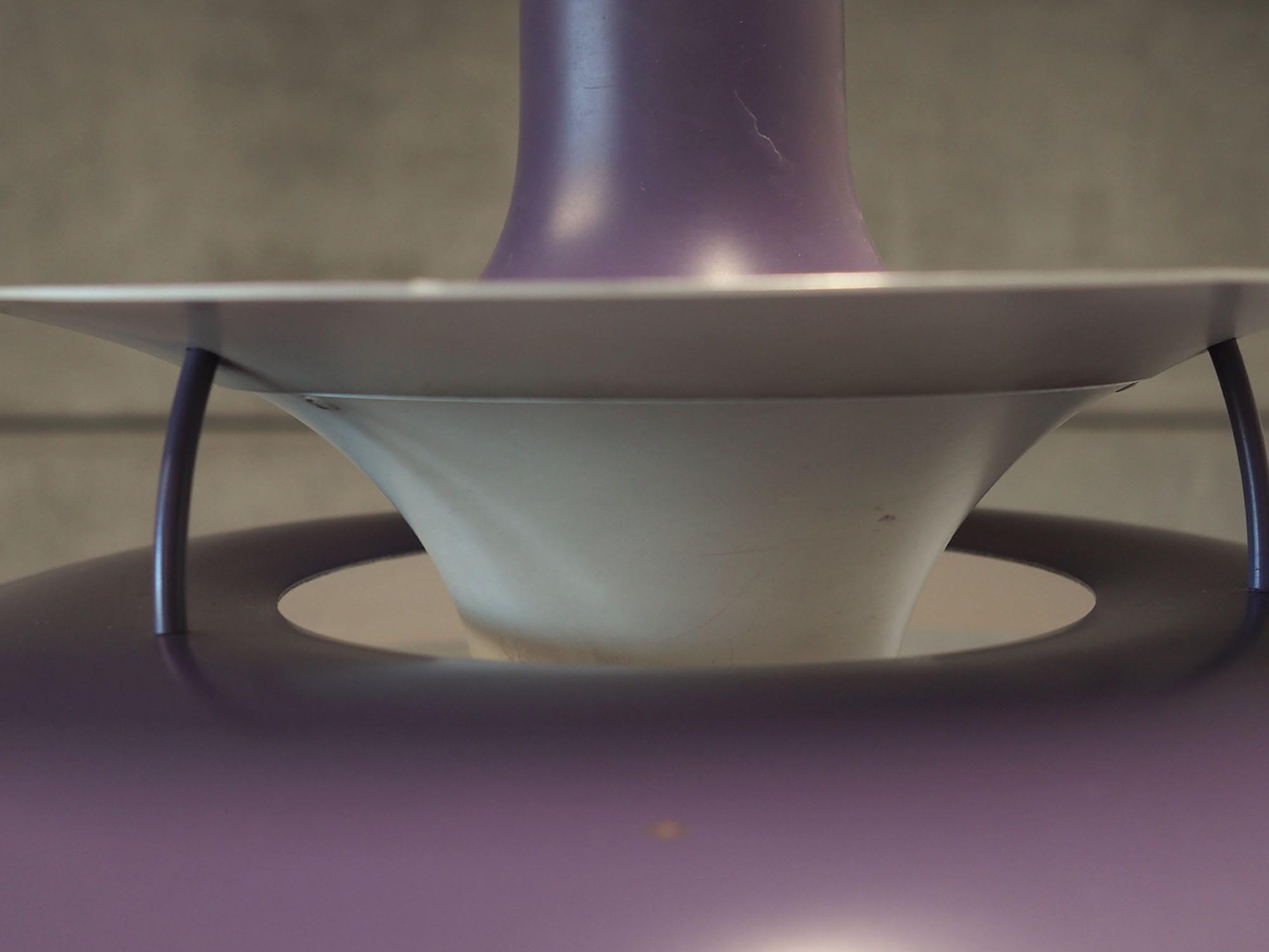 Vintage Pendant Lamp Metal Violet 1970s 12