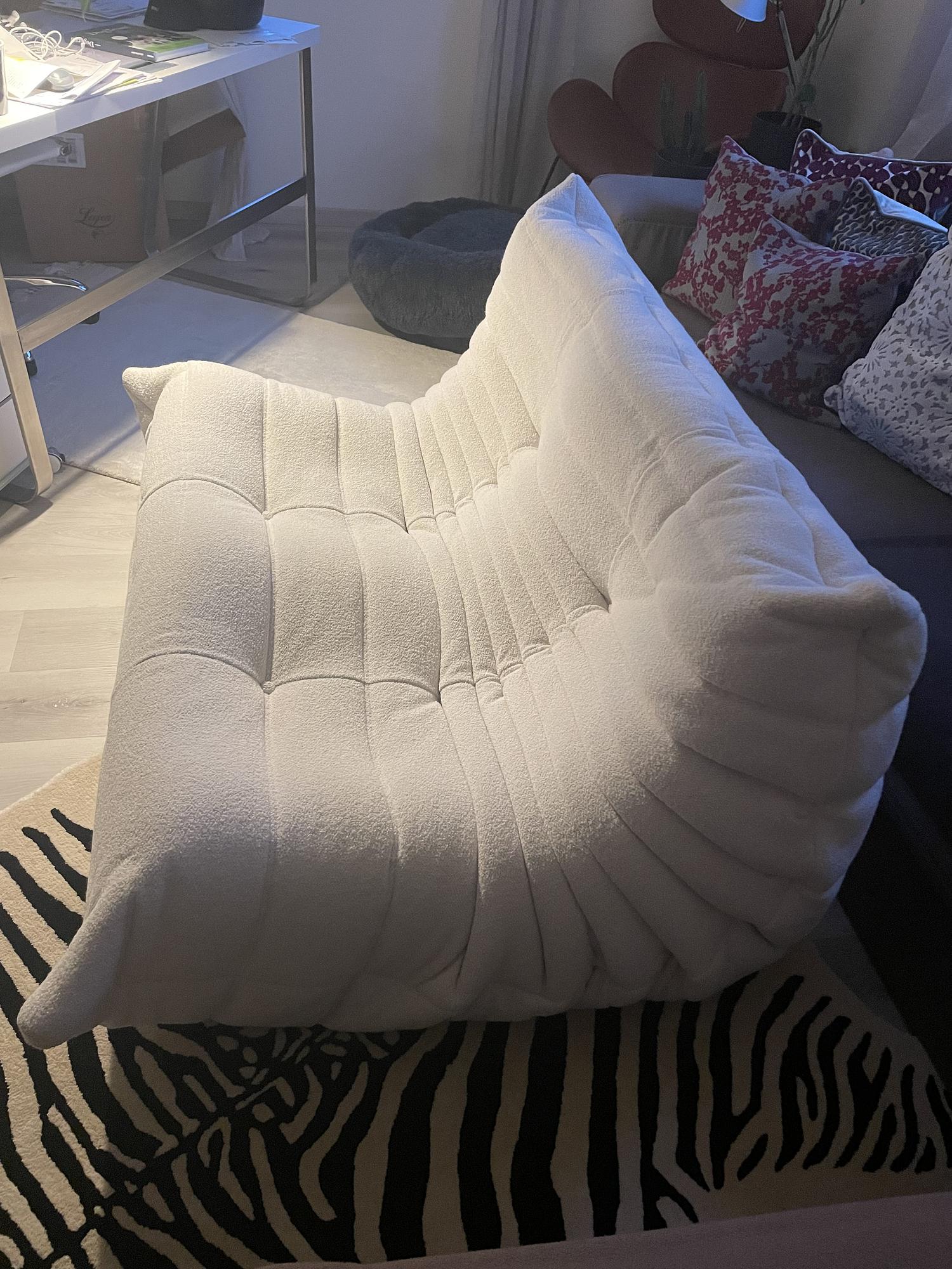 Togo Sofa 2-Sitzer Wolle Weiß 1