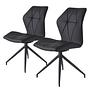 Upholstered Chair Frontera Swivel Set of 2 Black 0