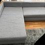 Ecksofa mit Schlaffunktion Textil Grau 2