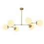Pendant lamp 6 glass spheres metal white gold 6