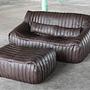 Sandra Set Lounge 2 pz. pelle liscia marrone cioccolato 1