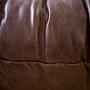 Togo Sessel und Ottoman Set Pull-Up-Leder Walnussbraun 7