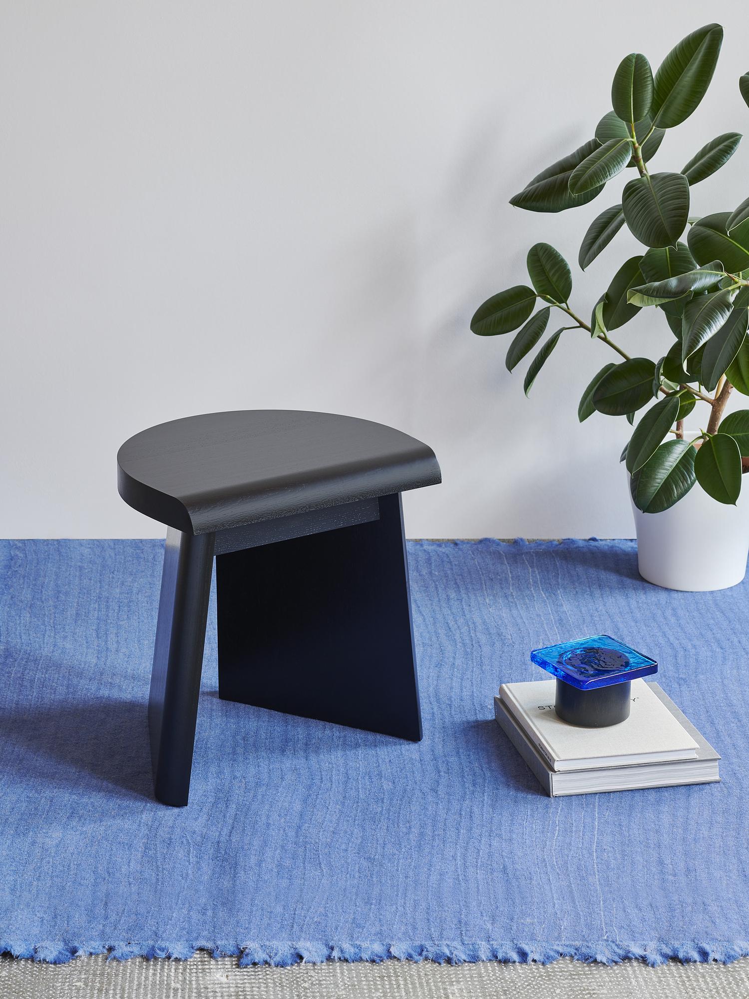 PORTAO Hocker Eichenholz Schwarz Gebeizt 0