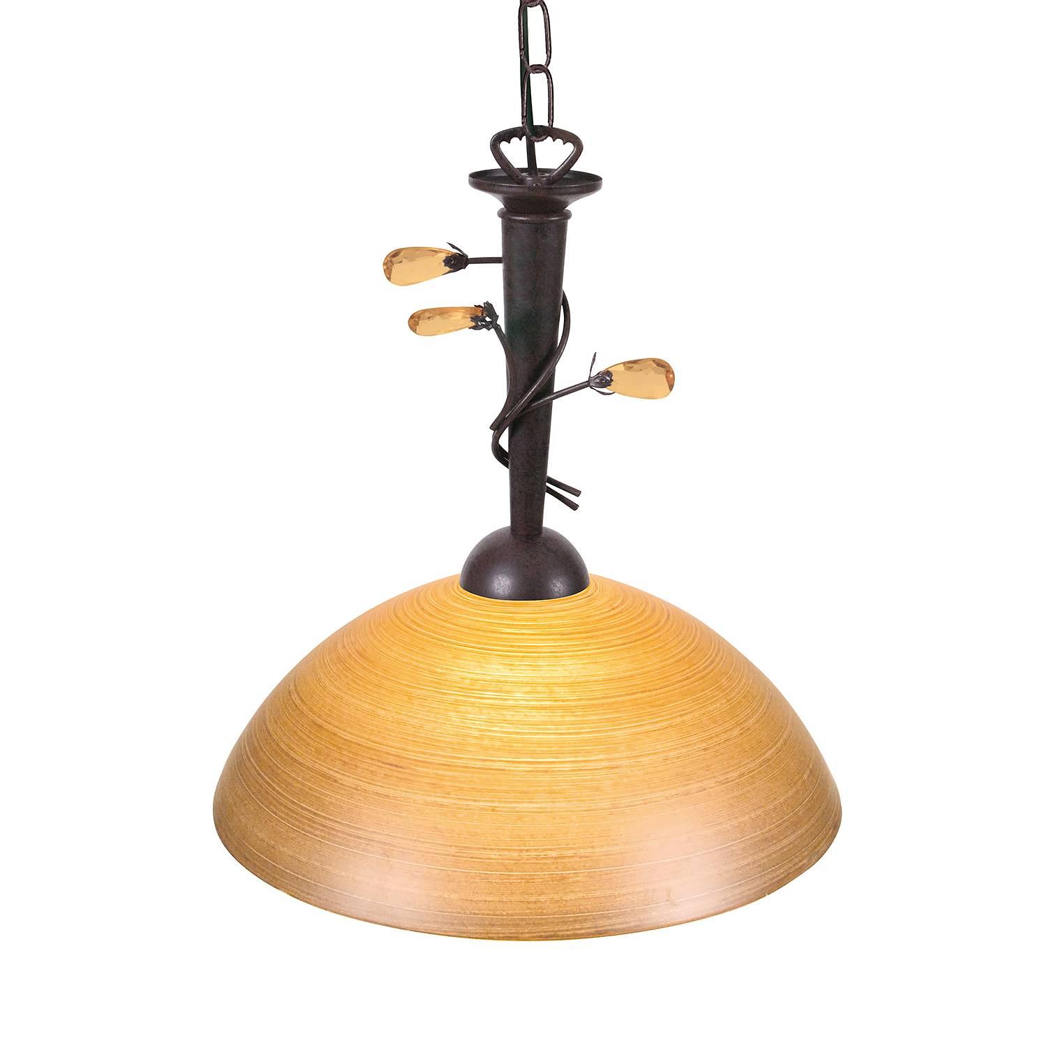 Rustic Flower Glaspendelleuchte Braun Metall 1-flammig 1
