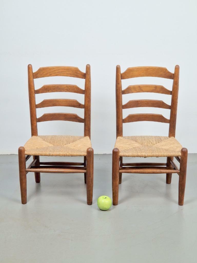 2x Vintage Stühle Holz Braun 1960er Jahre 3