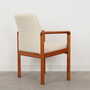 Vintage Stuhl Teakholz Textil Weiß 1970er Jahre  5