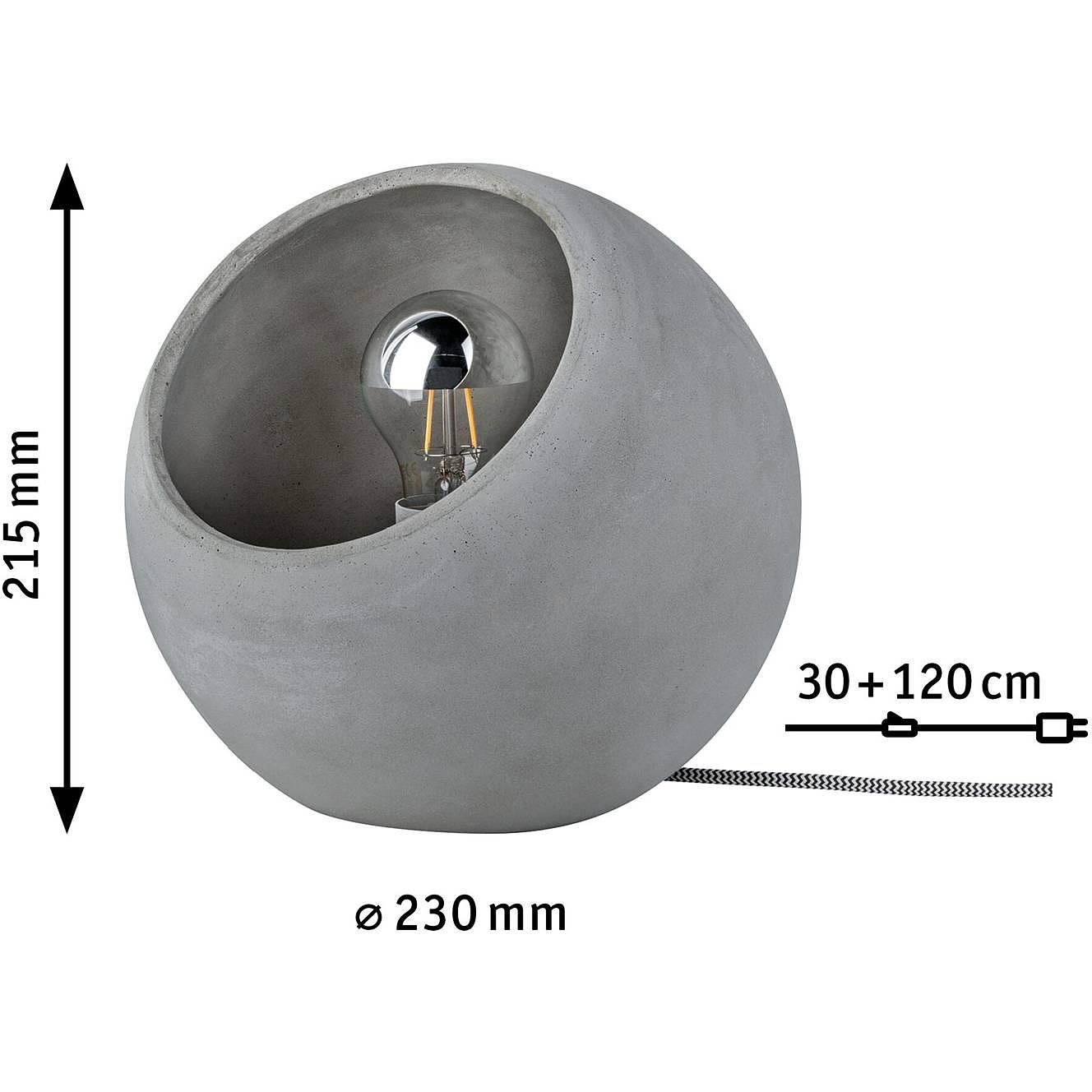Tischleuchte Ingram Beton 1-flammig 4