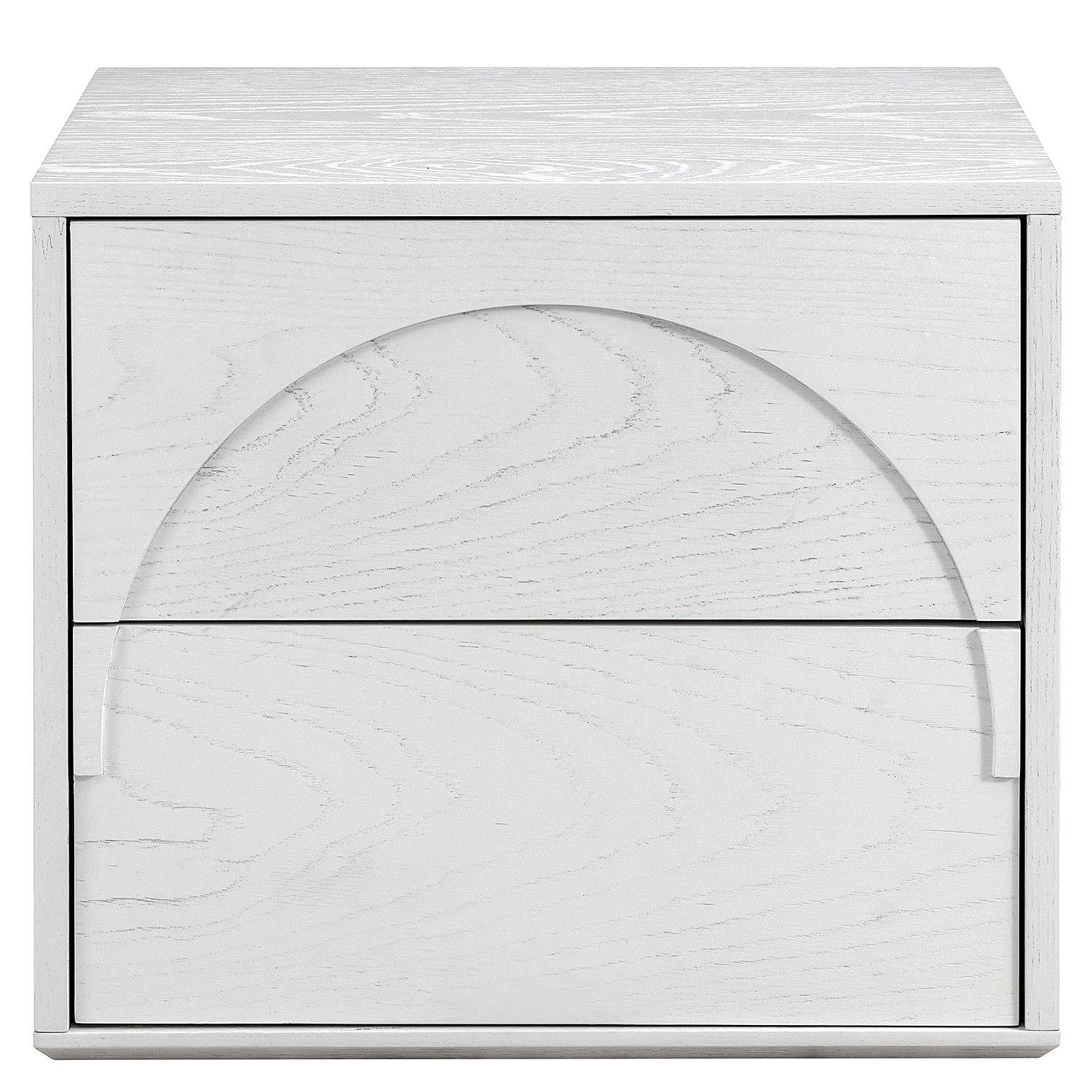Nightstand Yolmeh Real wood veneer White 2