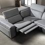 Sofa Récamiere Rechts Leder Grau 4