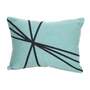 Embroidered cotton pillow with feather filling Turquoise Navy 0
