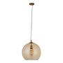 Pendant lamp Balls 1-light Steel Colored glass Amber 2