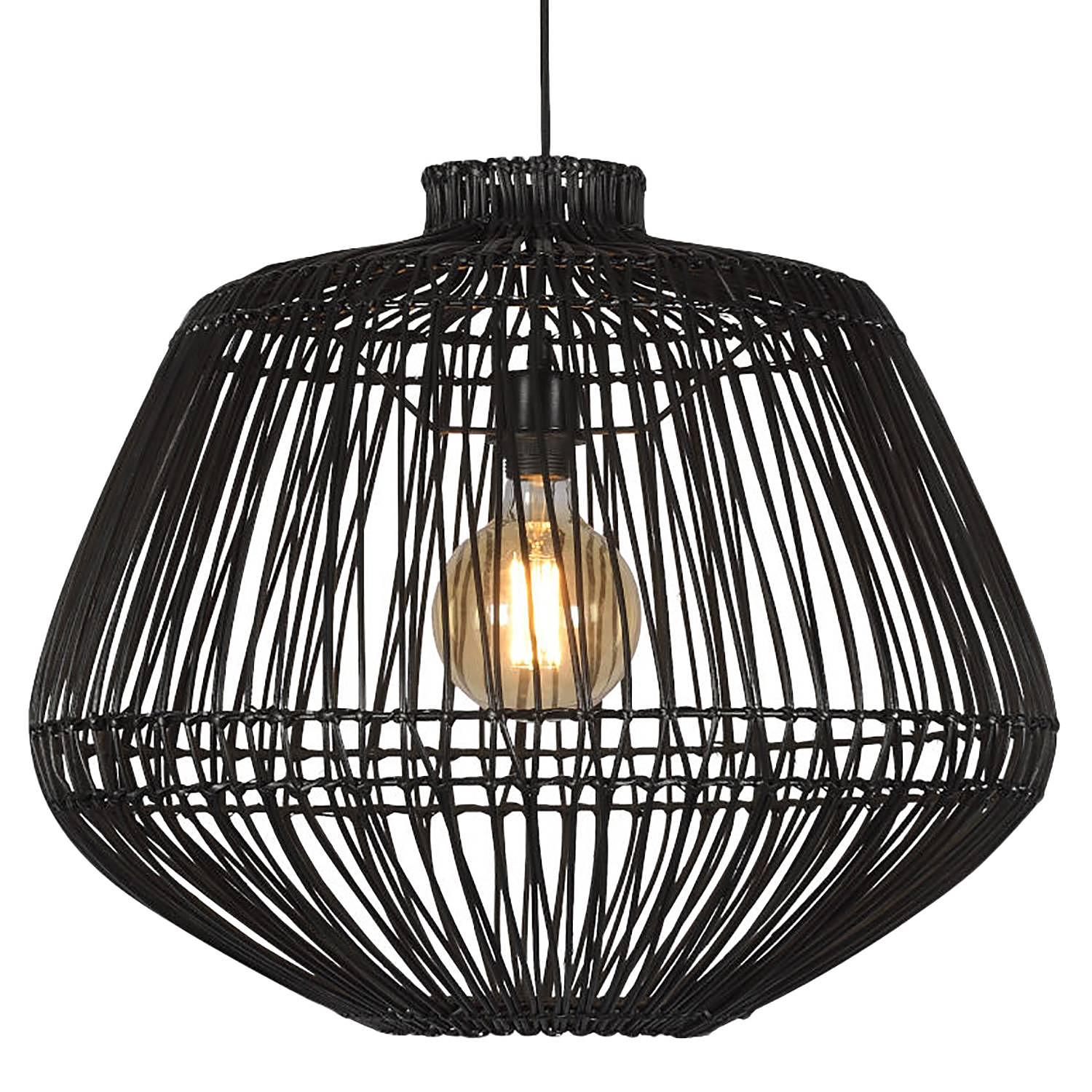 1-Flame Pendant Lamp Madagascar Bamboo Solid 0